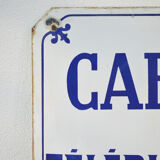 Old phone booth enamelled plate