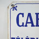 Old phone booth enamelled plate