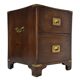 Vintage set of wooden bedside tables in military campaign style design