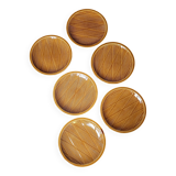 6 assiettes à dessert en barbotine Salins