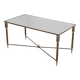 Table basse en laiton patiné et verre Maison Charles années 1960