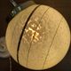 Vintage art deco globe pendant light in mint and gold clichy glass