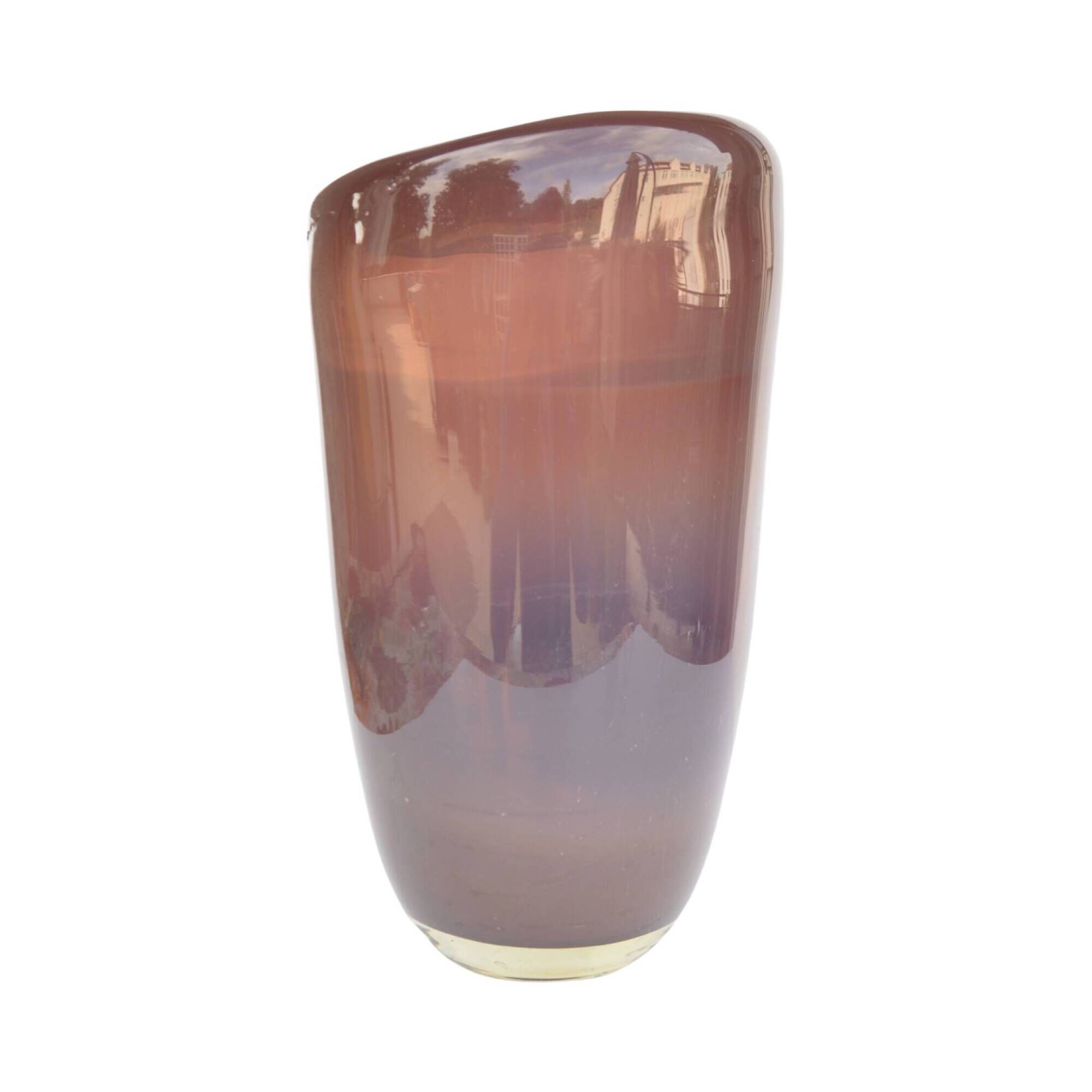 Large burgundy glass vase Vidrios San Miguel, Spain 1990s.