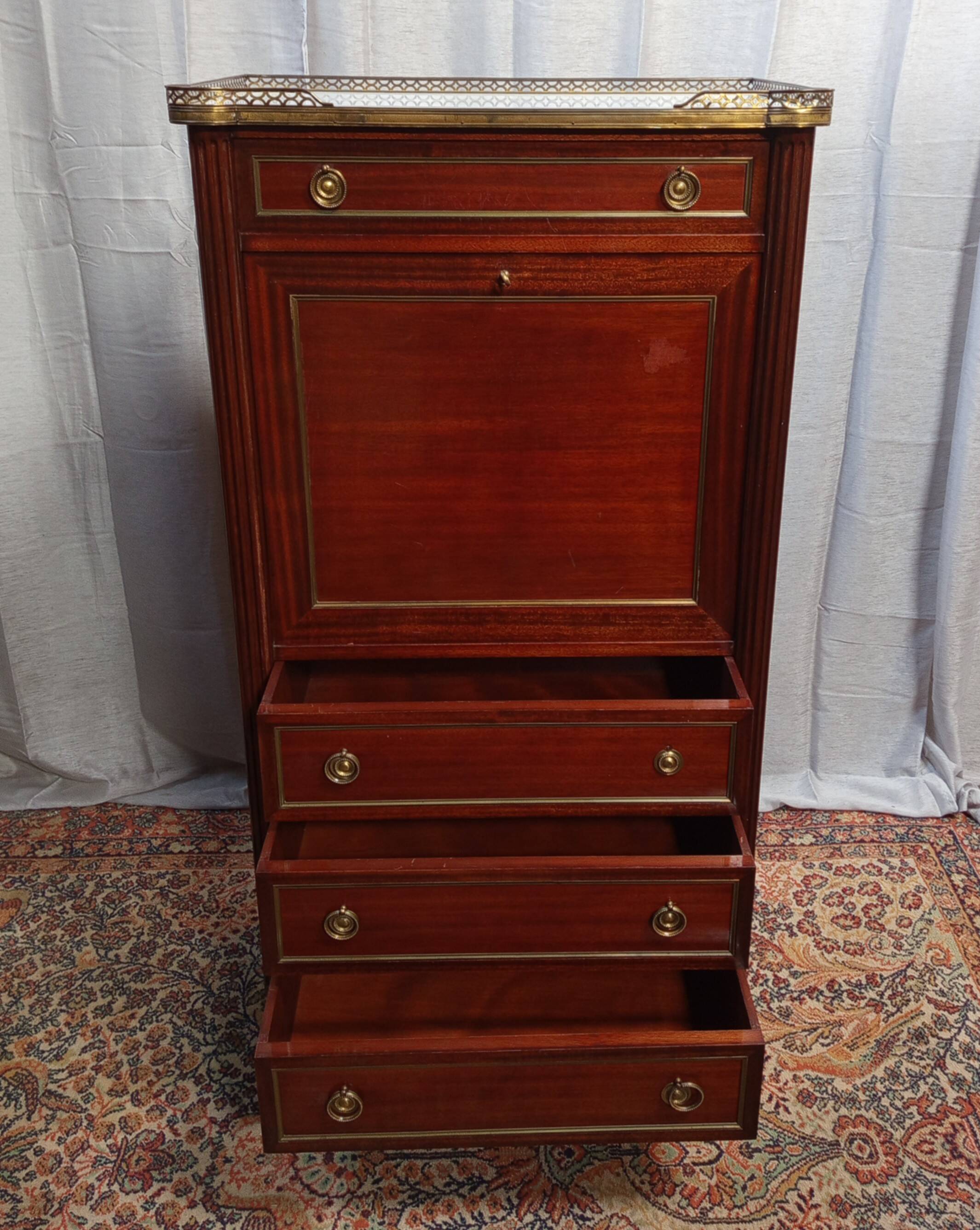 Maurice HIRSH for Maison Jansen Louis XVI style mahogany secretary