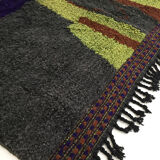Moroccan Berber carpet Boujaad grey with colorful patterns 240x156cm