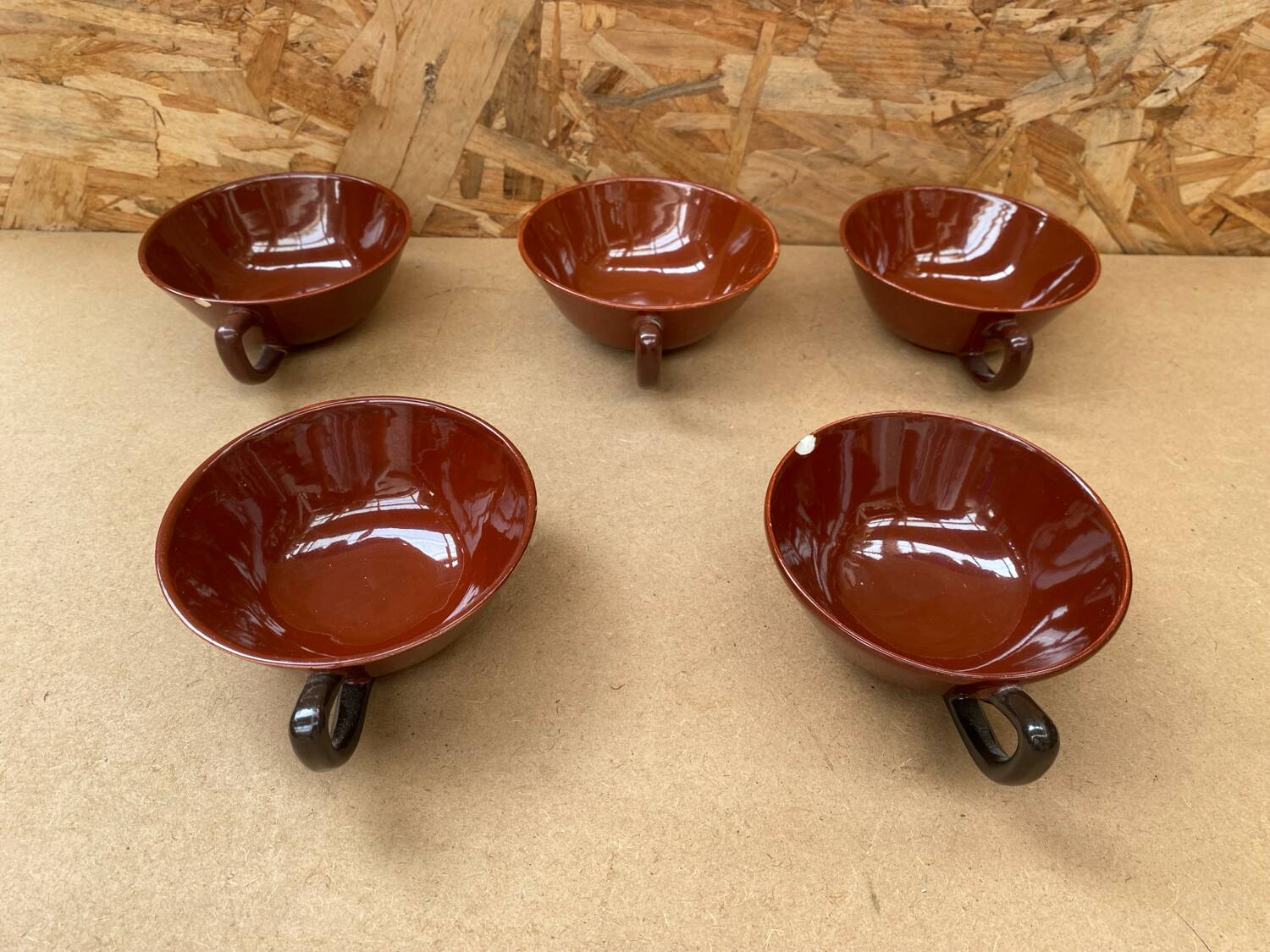 Series 5 mugs hbcm ceramic brown vintage #b283
