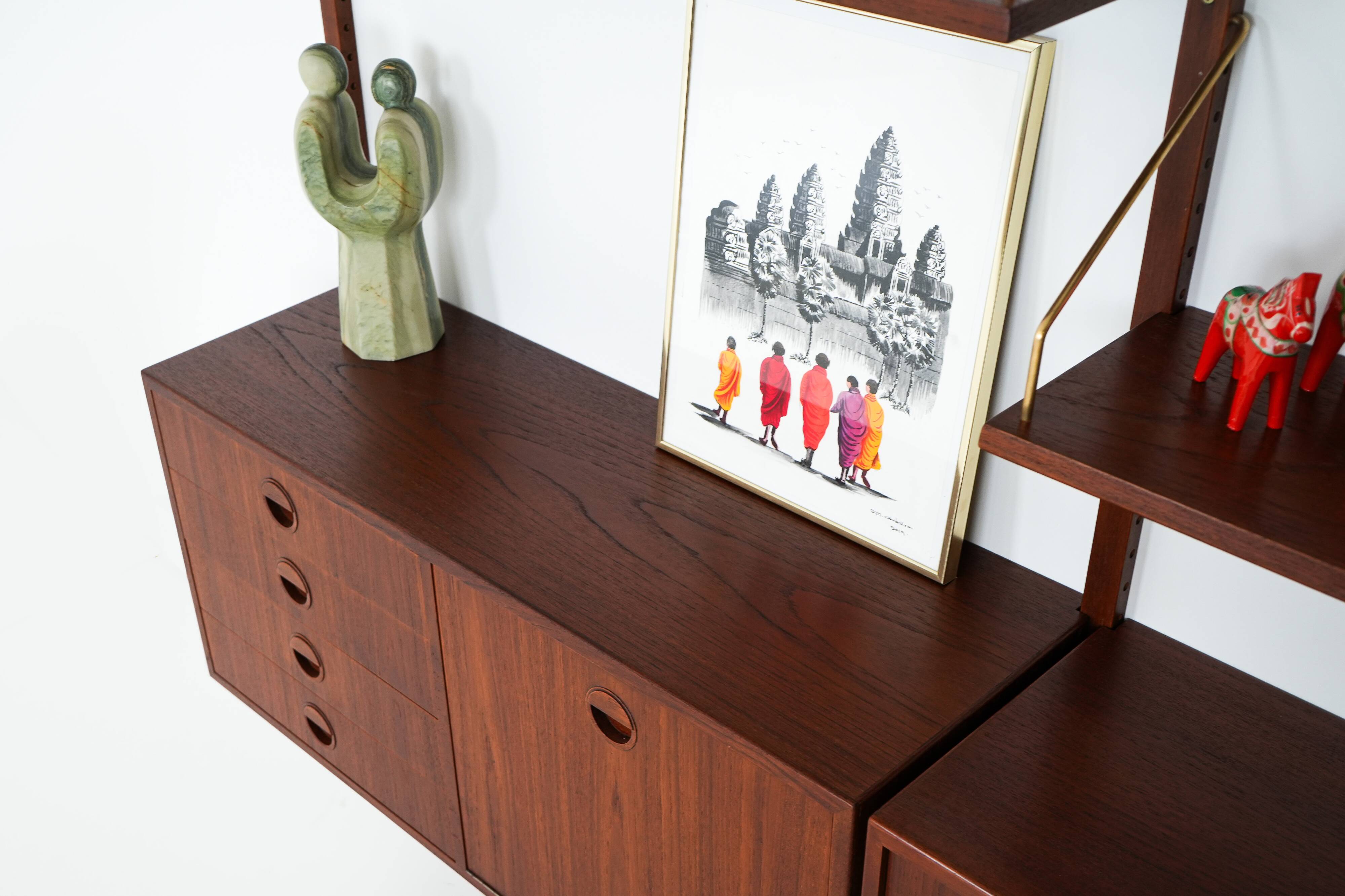 Teak system bookcase, Danish design, 1960s, production: Denmark