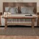 Pair of brutalist benches in solid blond elm by Aranjou, France, 1970s