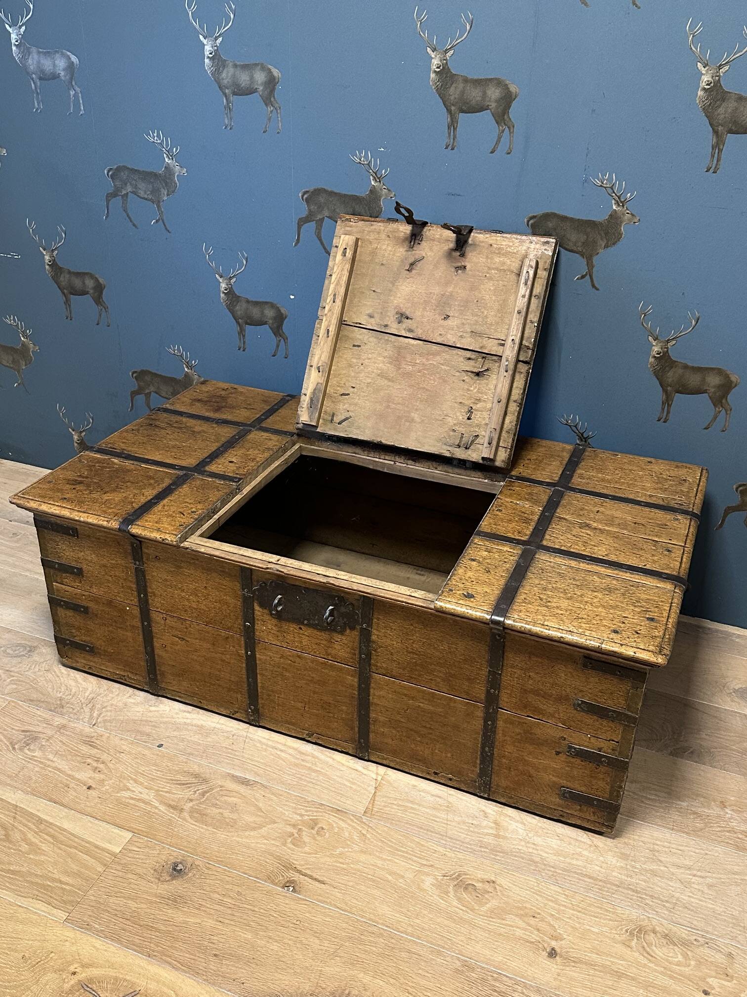 weathered antique teak chest / coffeetable
