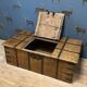 weathered antique teak chest / coffeetable