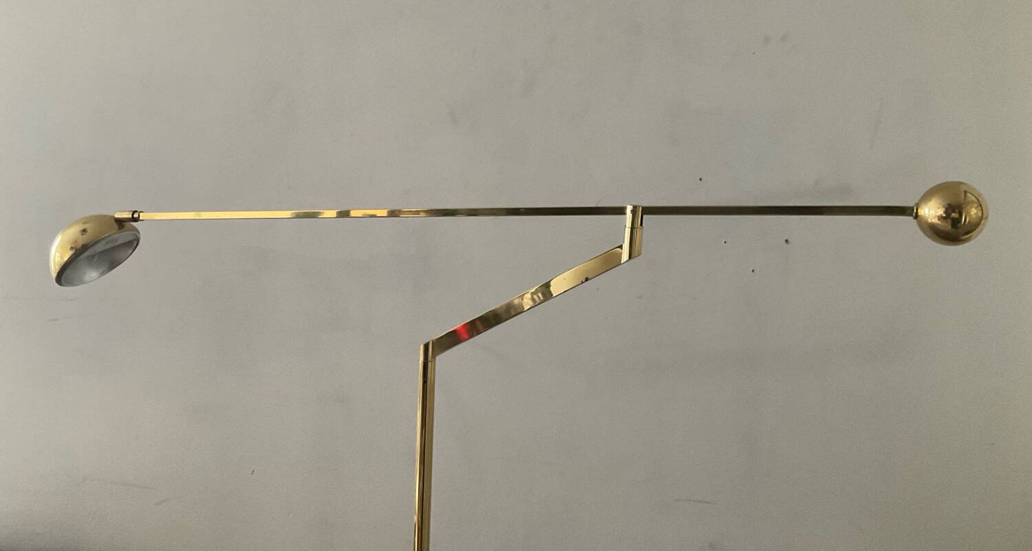Vintage brass counterweight floor lamp
