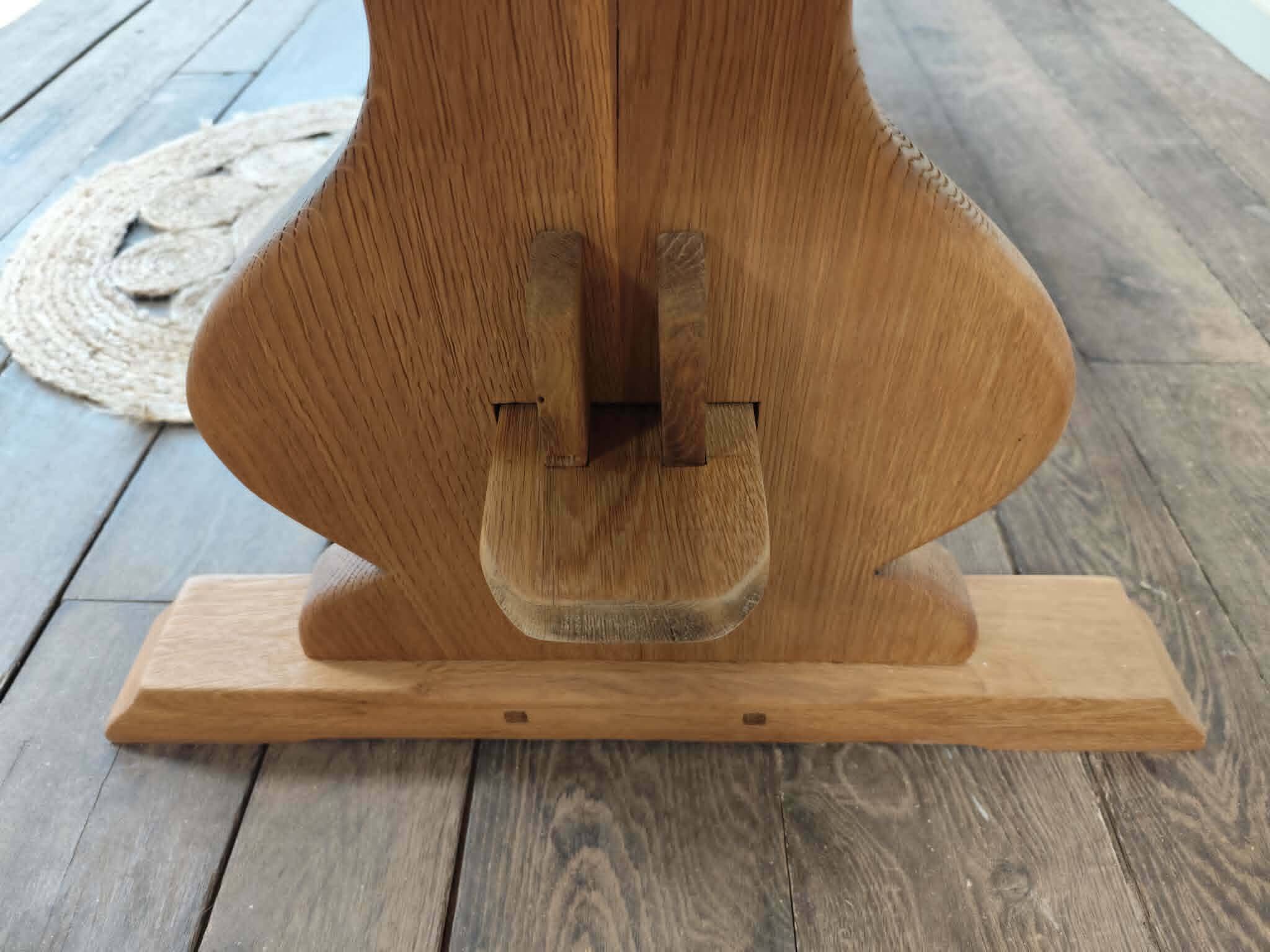 Monastery table with extension solid oak wood