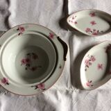 22 flat plates Limoges porcelain, flowers
