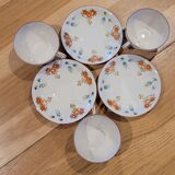 3 cups and saucers in fine porcelain