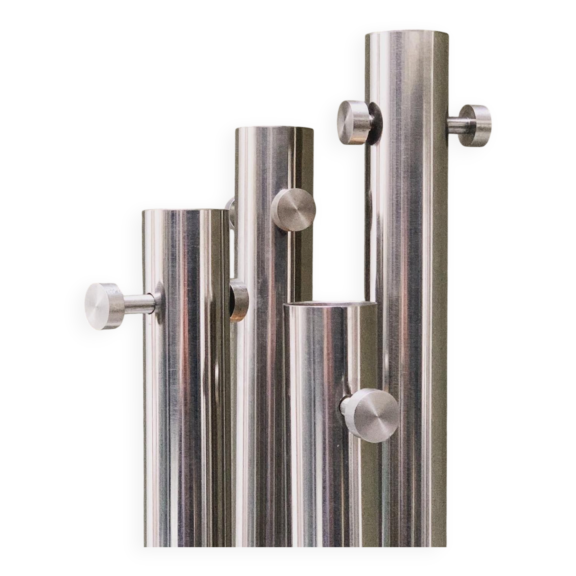 Sculptural lamp - coat rack in steel and marble, Italian, Space Age, Decorative