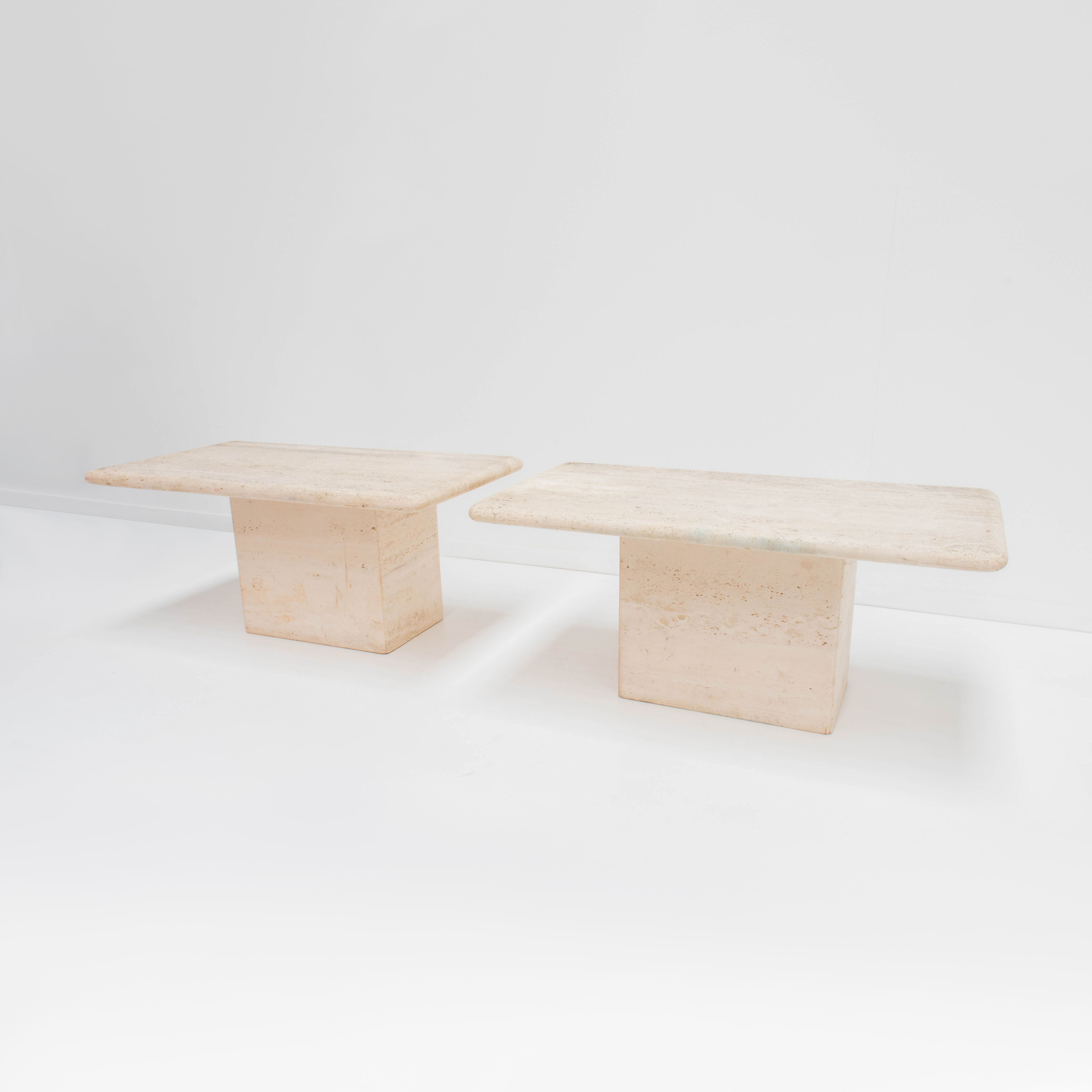 Travertine bedside tables