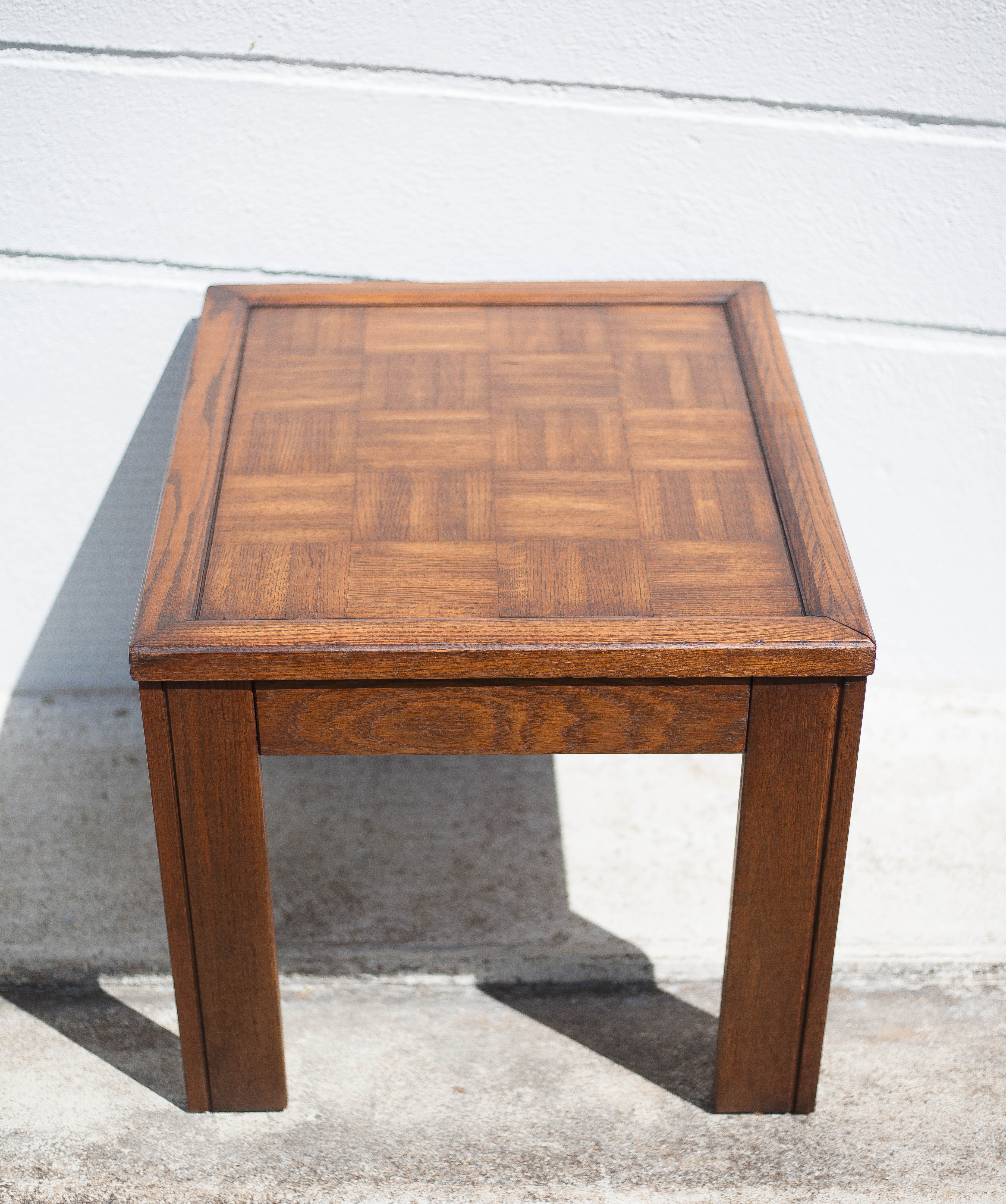 Coffee table wood top parquet