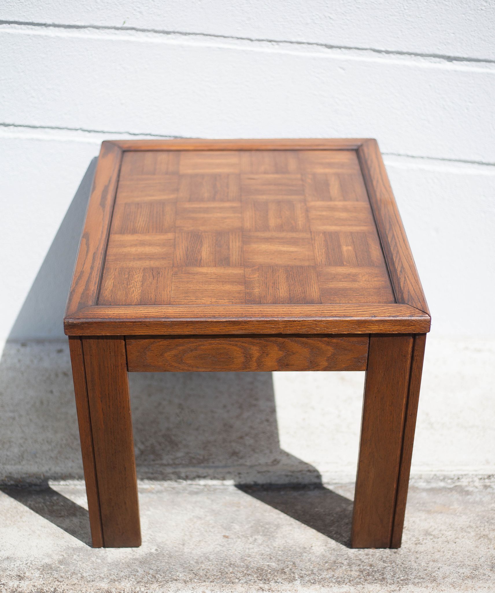 Coffee table wood top parquet