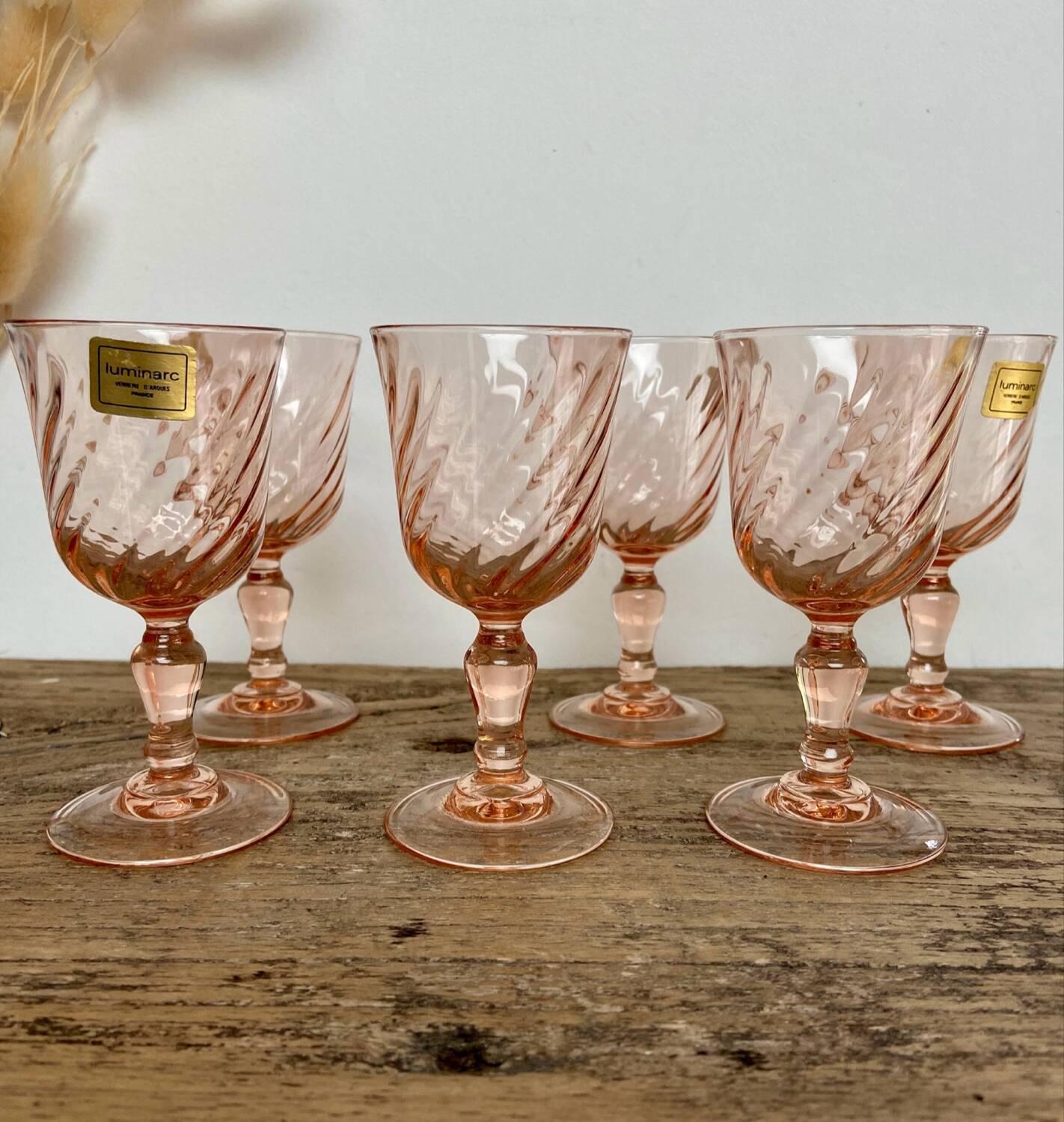 6 Rosaline liqueur glasses Arcoroc France