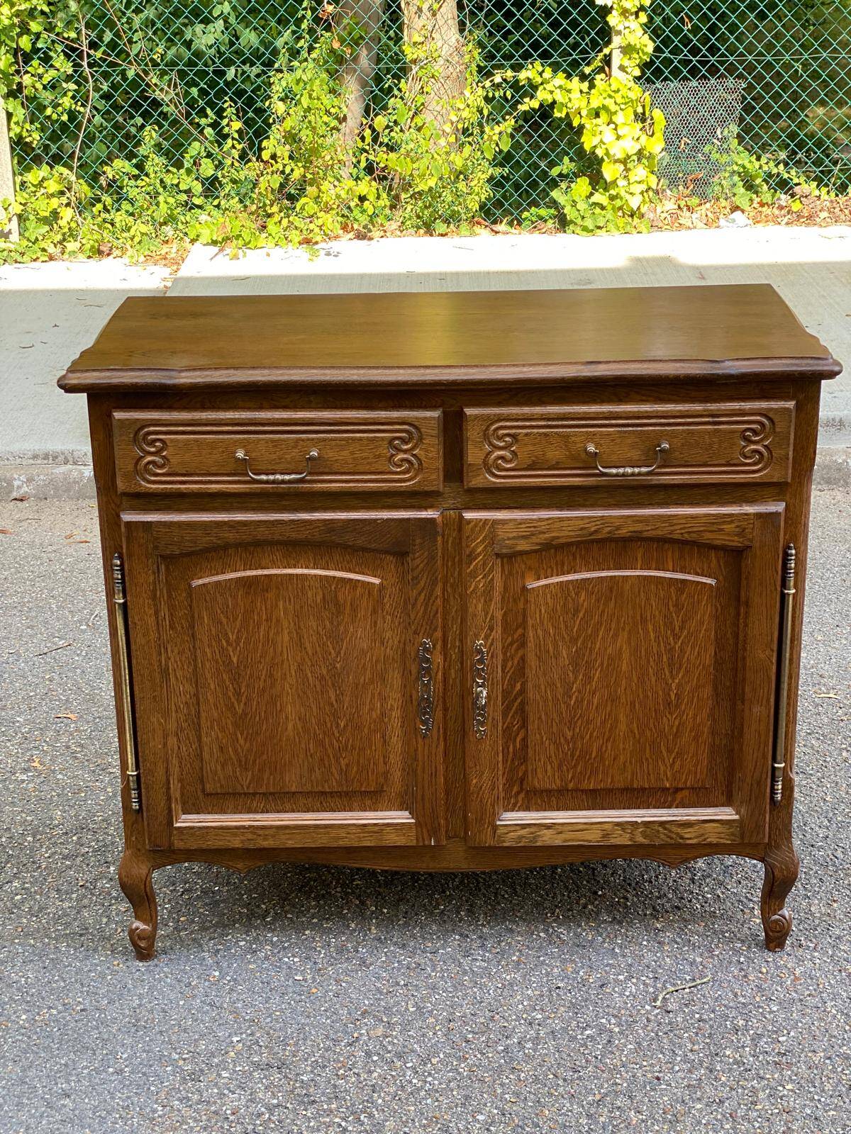 Louis XV sideboard in solid wood with 2 doors, 20th century