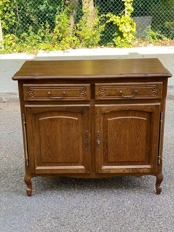 Buffet Louis XV en bois massif avec 2 portes XXème