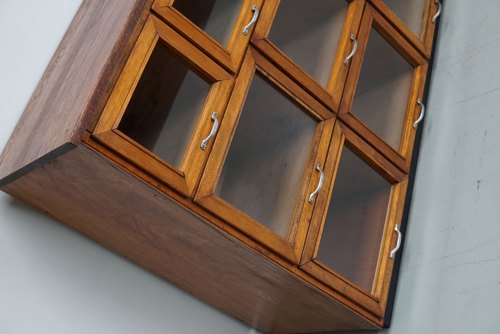 Vintage oak haberdashery cabinet / display cabinet, Netherlands, 1950s