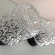 Pair of cylindrical structured glass ceiling lights / vintage 60s-70s