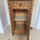 Bedside table / nightstand in pitchpin pine wood and bamboo with marble top