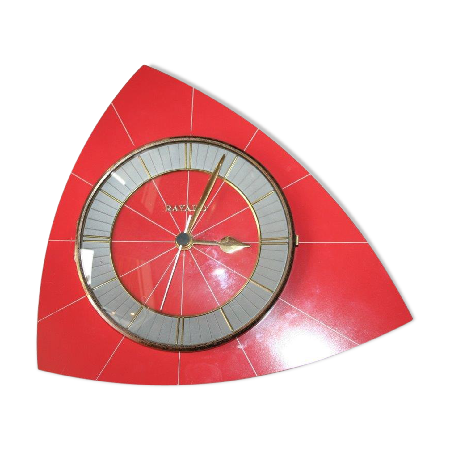Bayard vintage formica wall clock red