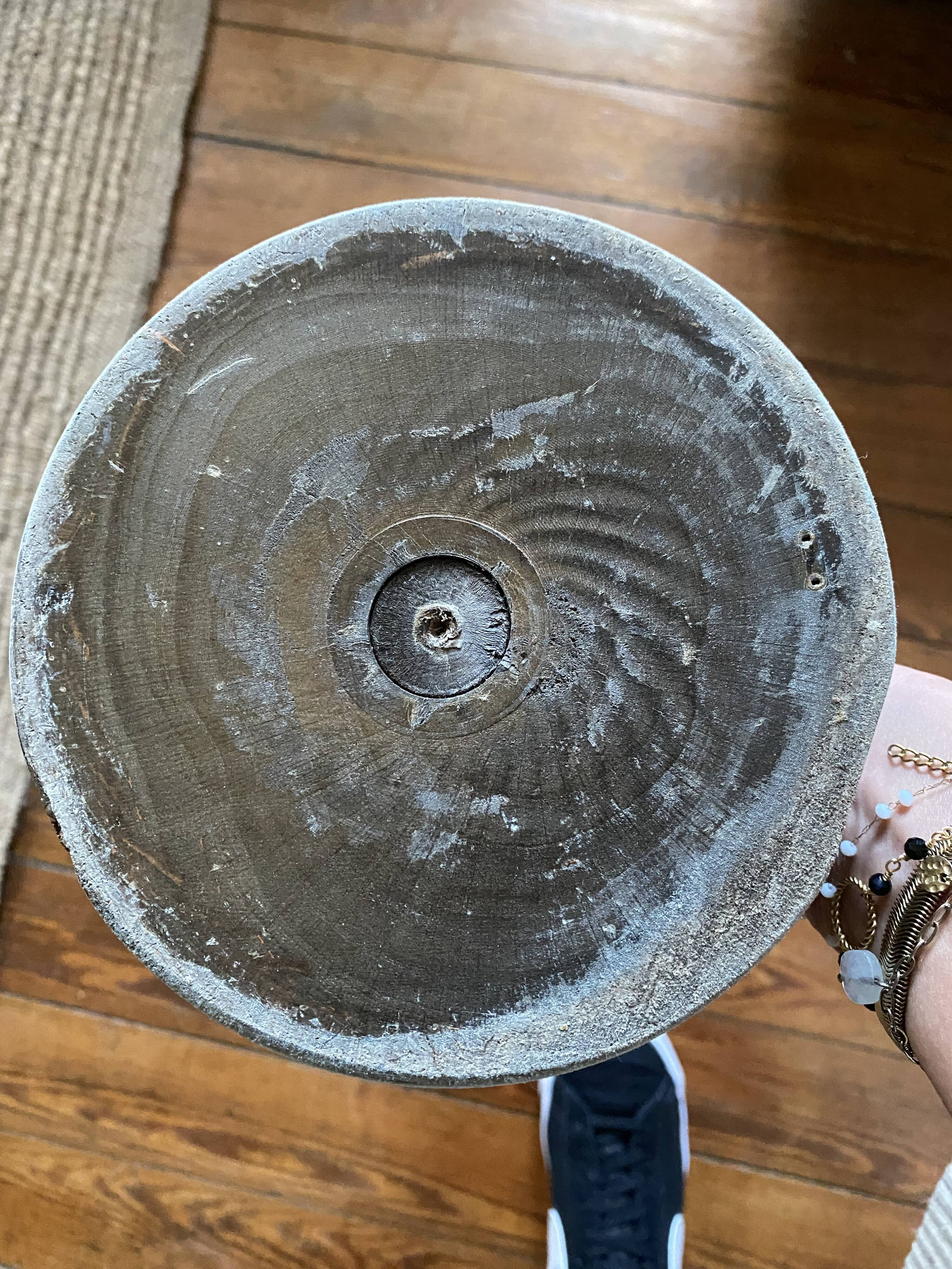 Old wooden church candle holder