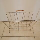 Vintage magazine holder in gold metal