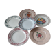 Set of 6 flat plates mismatched Digoin, Sarreguemines, Choisy le roi and Luneville
