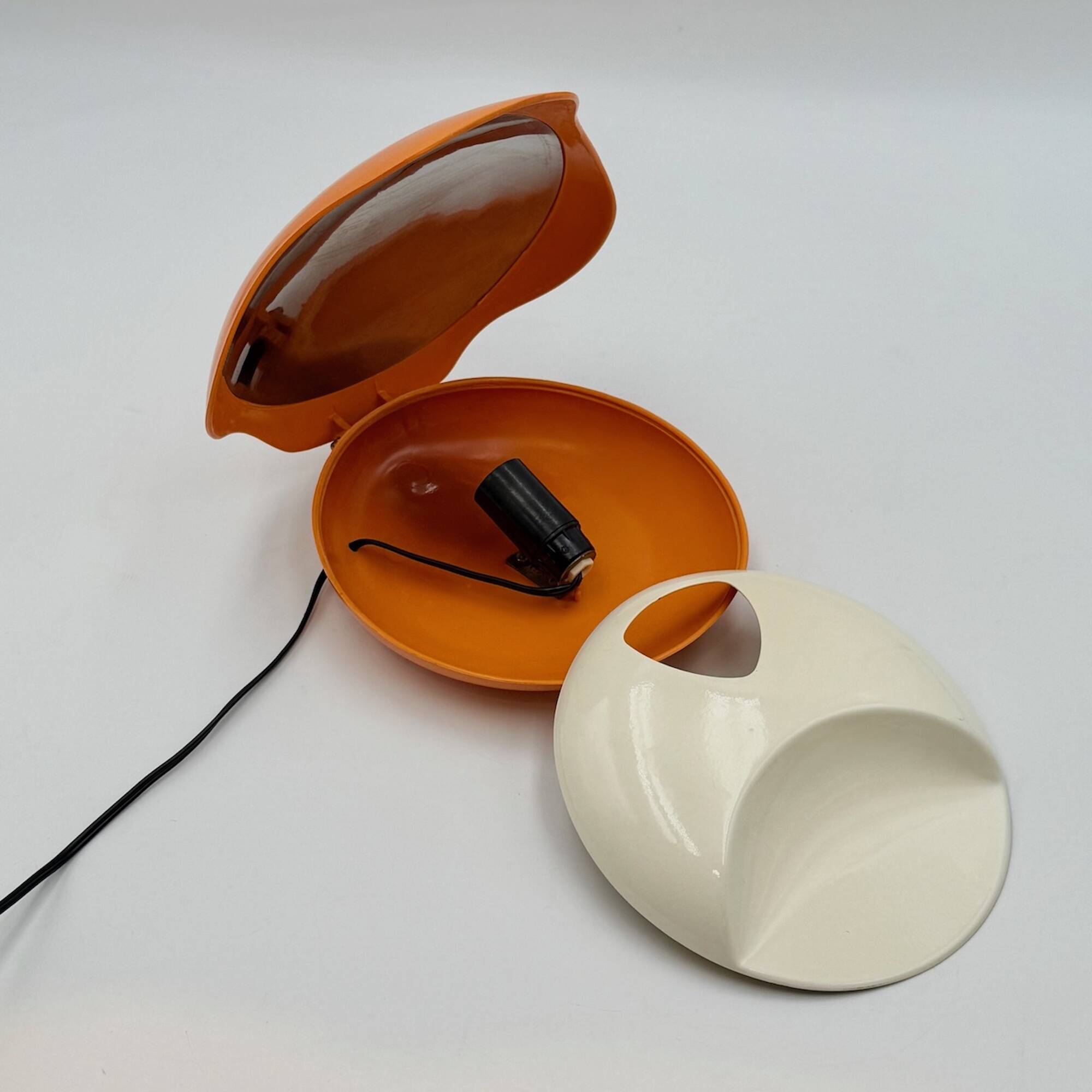 Lampe Oyster orange vintage par Gamma3, design italien des années 1970