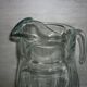 Vintage transparent molded glass carafe with handle