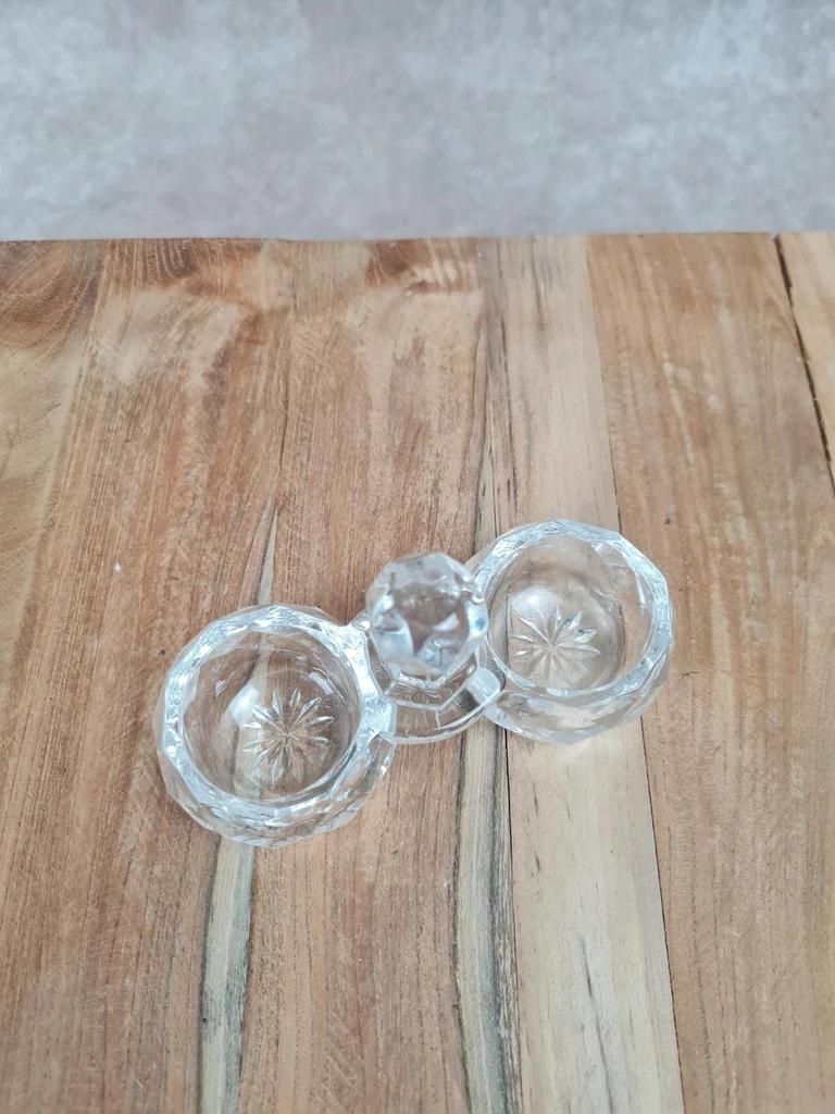 Double crystal saleron signed Baccarat