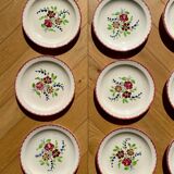 Lot de 12 assiettes anciennes Sarreguemines modèle Ermont
