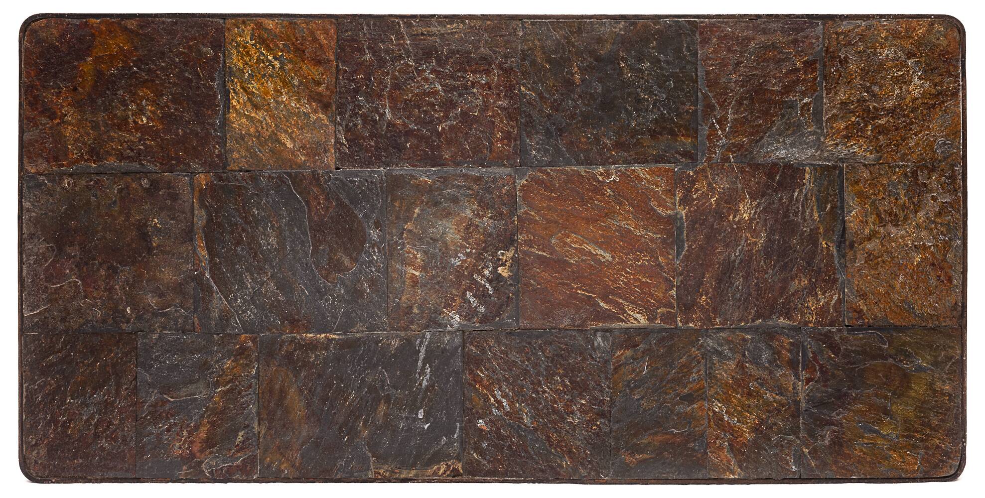 Brutalist coffee table by Adnet