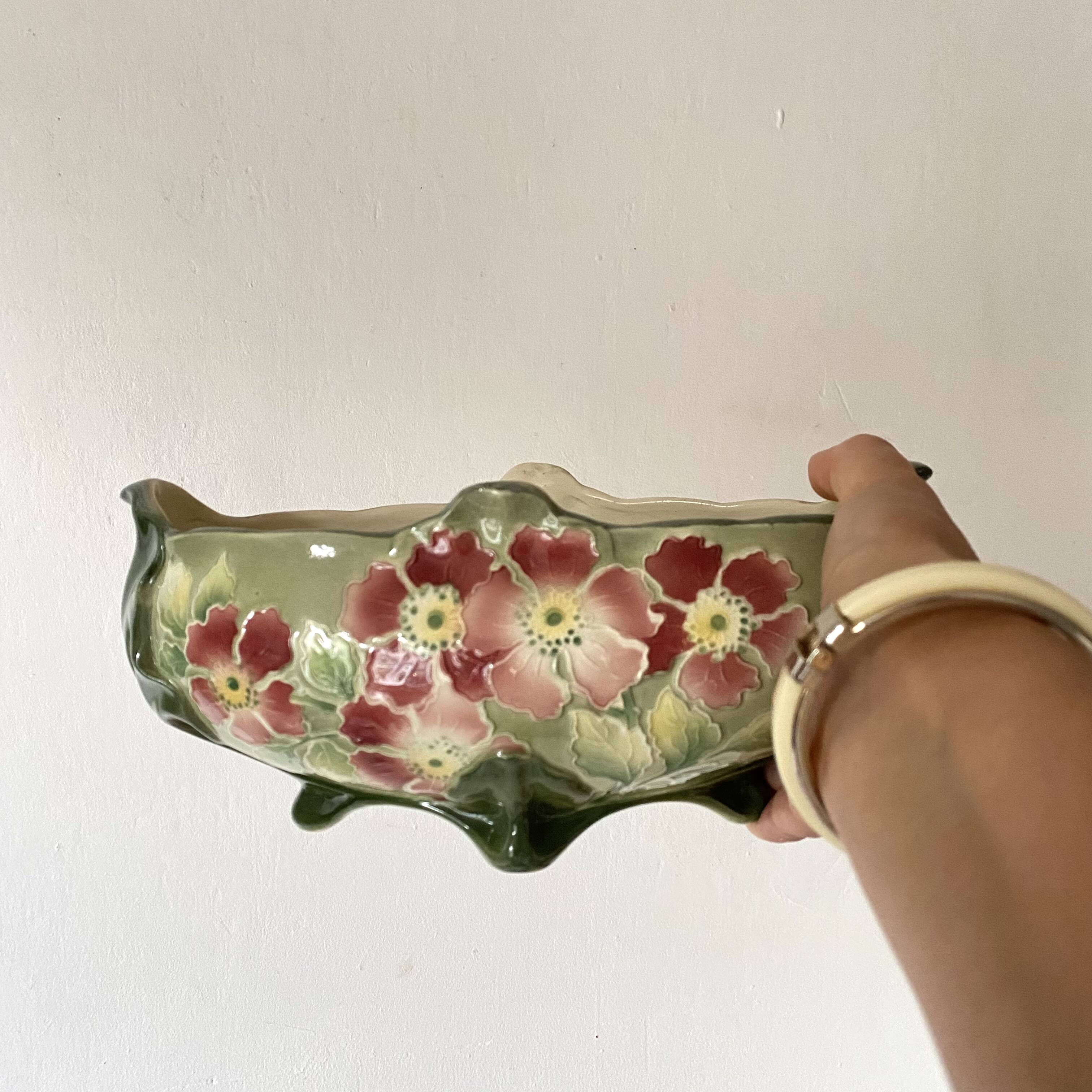 Keller and Guerin Art Nouveau earthenware planter