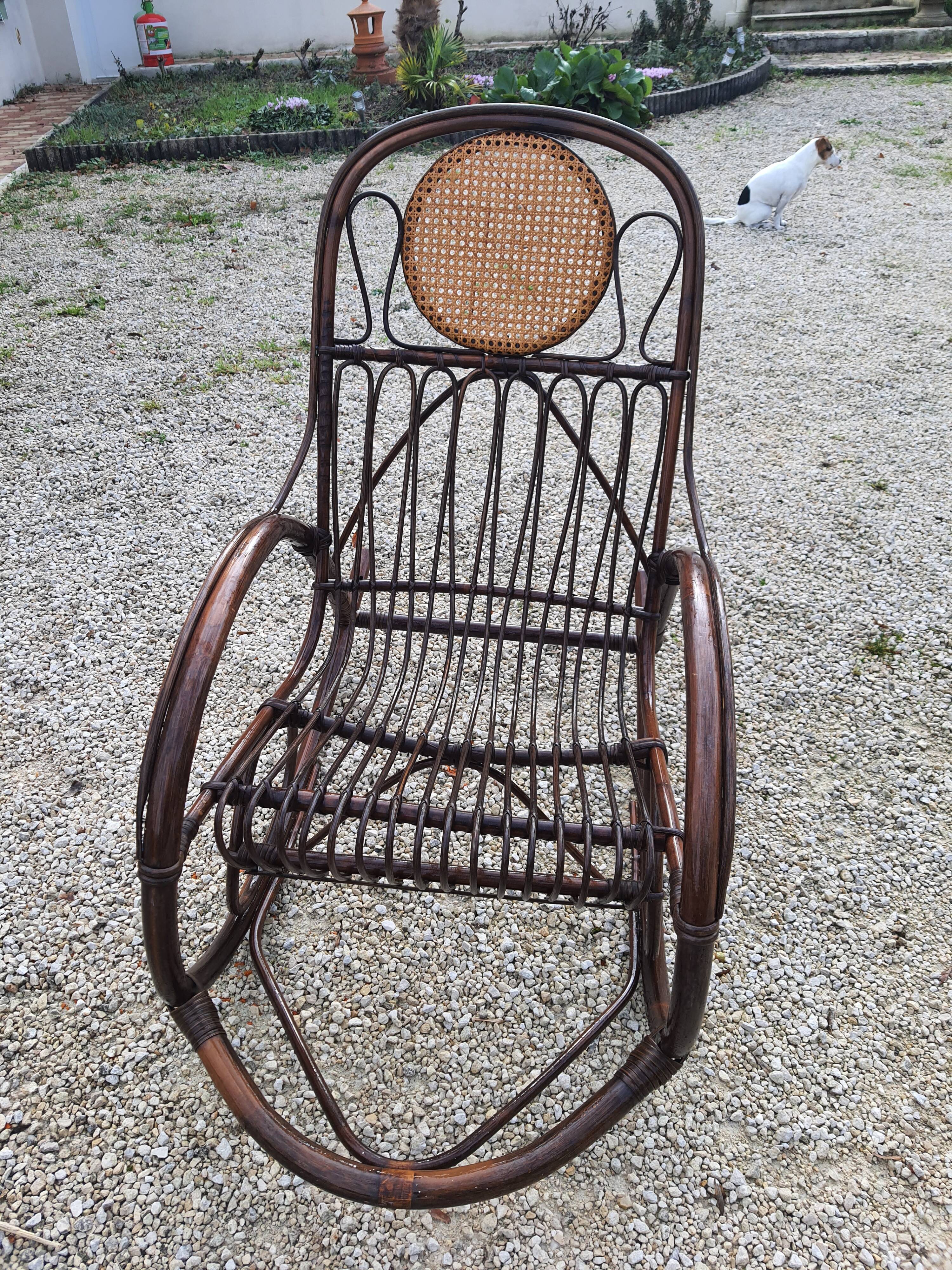 Rattan rocking-chair