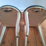 Pair of antique medallion chairs, boudoir seats in Louis XV style.