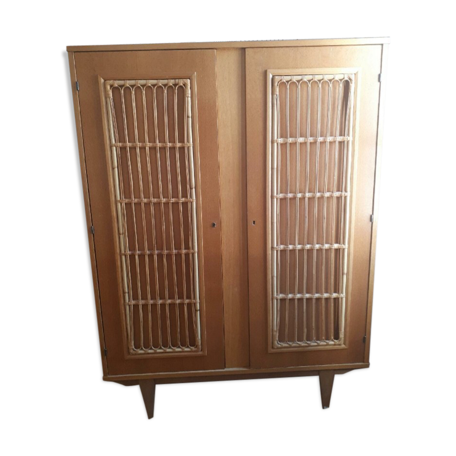 Armoire vintage 2 portes osier