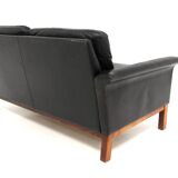 Scandinavian 2-seater leather sofa, Sweden, 1950