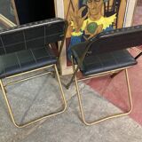 4 black Lafuma folding chairs - Vintage