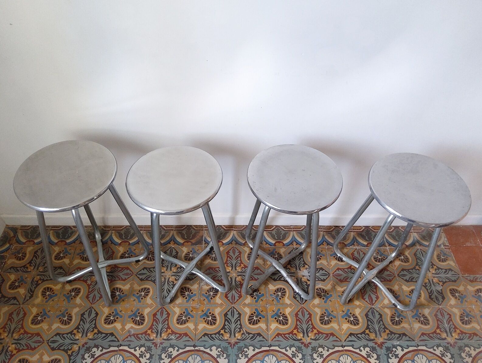 Set of 4 vintage habitat stools