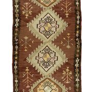 Grand Turkish Kilim Yoruk Vintage 174x435 cm Geometric Handwoven