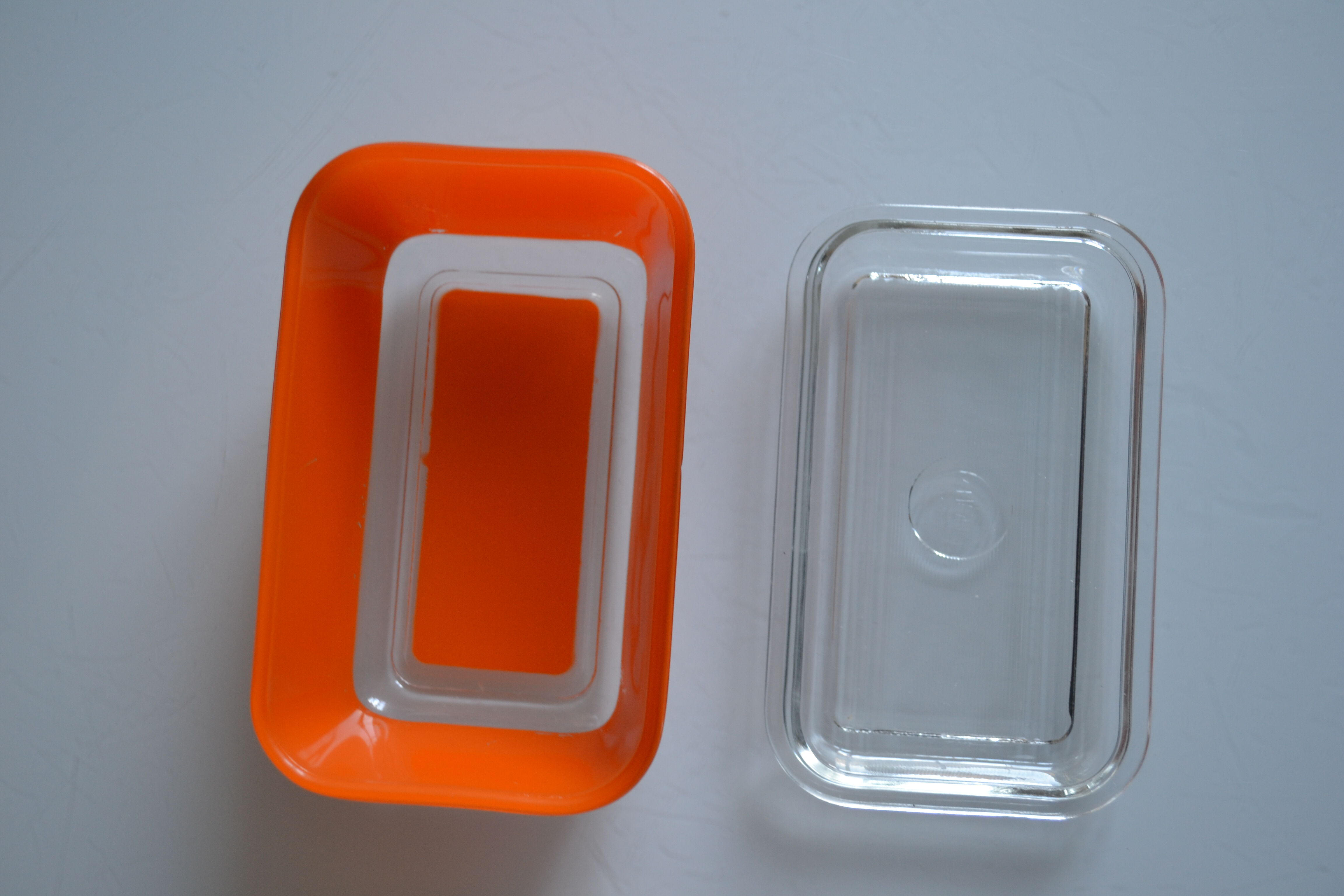 Beurrier Ancien En Verre Duralex – Made In France, Forme Rectangle, Vintage Transparent