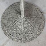 Mid-century French rattan wicker boho floor lamp, 1950s-1960s