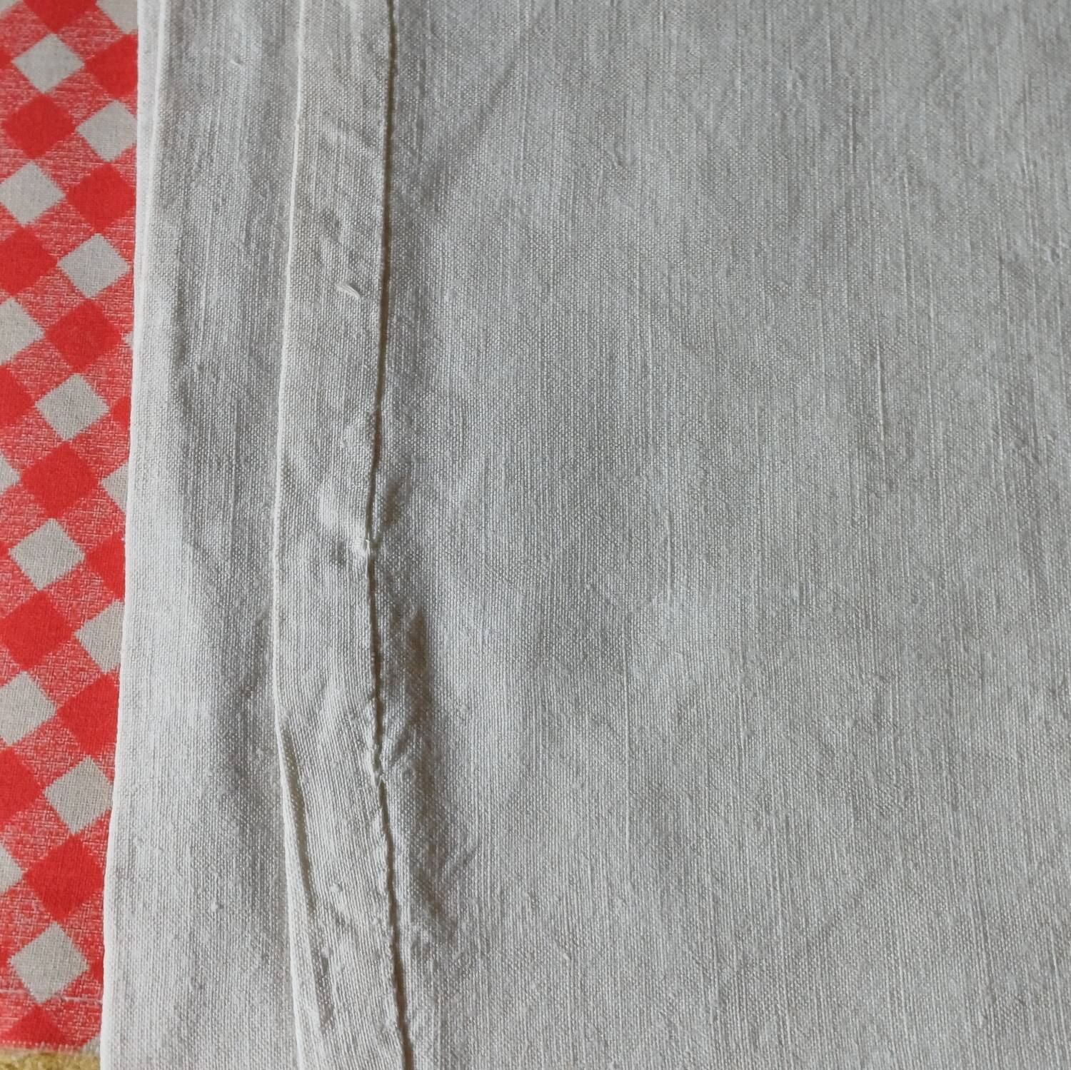 Old large linen and cotton sheet