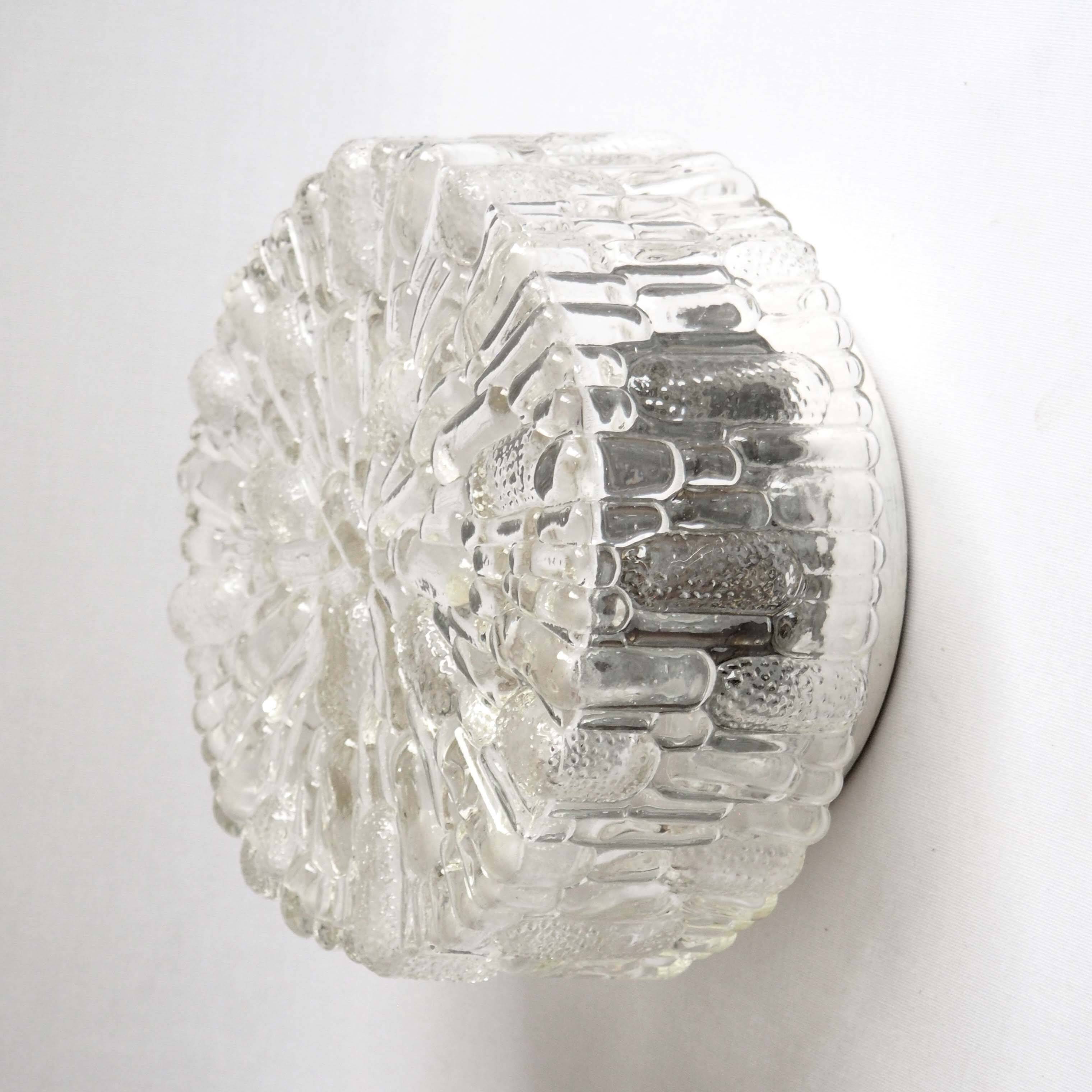 Molded glass ceiling light 1960s