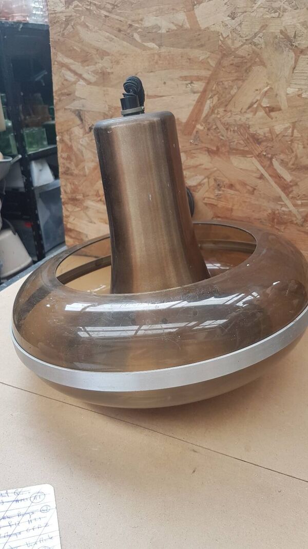 Ancienne suspension space age djikstra plexi & alu reglable vintage